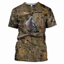 summer Casual Men's T-Shirt Camo Hunting Animal Rabbit, Pige 3D T-Shirt Fi Street Women's Pullover Short Sleeve T-Shirt t w17U#