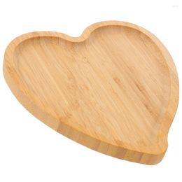 Dinnerware Sets Heart Shaped Serving Plate Bamboo Tray Fruit Wooden Trays Household Cake Pans
