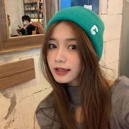 Korean Instagram New Candy Color Parent Child Autumn/winter Casual Letter C Versatile Warm Ear Protection Knitted Hat