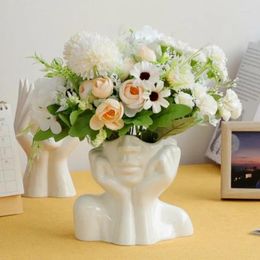 Vases DIY Abstract Face Silicone Flowerpot Mold Succulent Plants Cement Vase Resin Hydroponic Gypsum Concrete