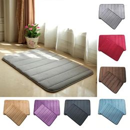 Carpets Non-slip Bedroom Mat Pure Color Rugs Halllway Carpet Entrance Doormats Kitchen Floor Flannel Living Room Decor Bathroom