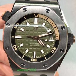 Moissanite AP Wristwatch Royal Oak Offshore Series 15720ST Watch 42mm Automatic Mechanical Green Mens Watch
