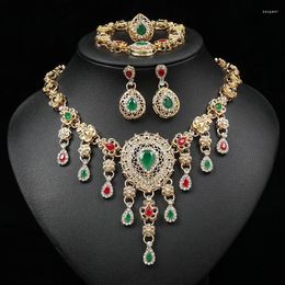 Necklace Earrings Set Latestbridal Wedding Party Rhinestones Pendant Ring Bracelet African Fashion Choker Luxury 4 Pcs