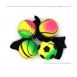 Balls Sponge Rubber Ball 288Pcs Baseball Throwing Bouncy Kids Funny Elastic Reaction Training Wrist Band Game Toy Kid Girls Drop Deliv Dh6Dr