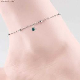 Anklets Personalised Birth Stone Womens Ankle Space Ball Rolo Cable Chain Lucky Stone Stainless Steel Ankle ChainL2403