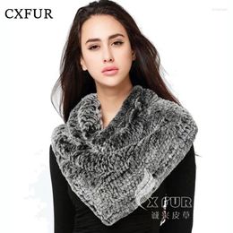 Scarves Classic Winter European Ladies Knitted Real Rex Fur Poncho Shawl CX-S-106