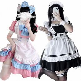 role Playing Japanese Soft Girl Maid Dr Role Playing Pure and Cute Pink Maid Uniform Set Halen Costumes for Women L6n6#