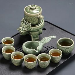Teaware Sets Set The Twelve Chinese Zodiac Signs Celadon Household Ceramic Stone Grinding Tea