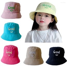 Berets Summer Kids Bucket Hat Quick Dry Baby Sun Candy Colour Cute Fishing Fisherman Cap Boys Girls Anti UV Panama Outdoor Beach
