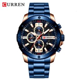 Curren/karien 8336 Men's Steel Strap Casual Small Dial Quartz Calendar Six Pointer Watch