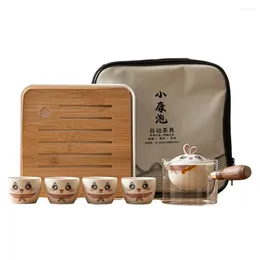 Teaware Sets Adorable Full Ceramic Kettle Teapot Set Portable Travel Tea With Removable Infuser Strainer Tray Storage Bag 4 Cups