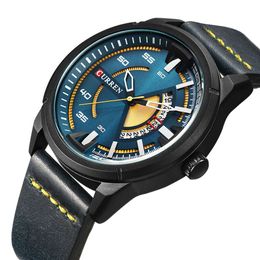Curren Karien 8298 Business Belt Calendar Men's Japanese Movement Personalized Quartz New Watch