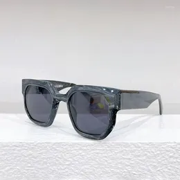 Sunglasses 2024 Arrive High Street Square For Men INS Fashion Stone Grey Sun Glasses Hand Made Thick Acetate Solar