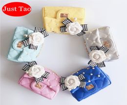 Just Tao Kids Fashion leather purse Baby girls small shoulder bags Girls mini bags Toddlers Flower Pearl Bags coin Wallets JT0173320351