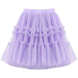 Girls Tutu Summer Kids Mid-Längd Fashion Korean Birthday Party Dance Ball Gown Princess Kjol Parent-Child Gaze Kirt 240325