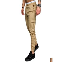 Men'S Pants Fashion Mens Crosspants Jogger Pant Chinos Zipper Skinny Joggers Camouflage Designer Harem Long Solid Color Men Trousers Othwr