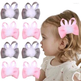 Hair Accessories Ncmama 2Pcs Grosgrain Ribbon Ear Bow Hairpin For Kids Girls Cute Small Bowknote Clip Baby Barrettes