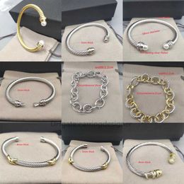 Jewelry Mens Dy Trend Bracelet Gold Charm Designer Women Platinum ed Wire Bracelets Round Plated Head Hemp Fashion Versat251u
