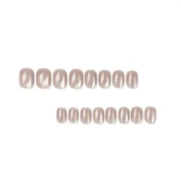 False Nails Smoky Grey S Glossy Natural Unbreakable Nail Simple Wear For Daily And Parties Wearing