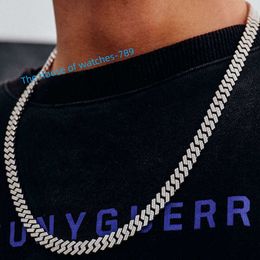 Hot Sale Custom Men Hip Hop Necklace Cuban Ice Link Chain Sterling Sier Gold Plated DEF Moissanite Diamond High Quality