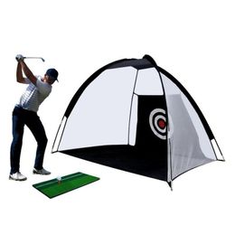 Golf Training Aids Indoor 2M Practise Net Tent Hitting Cage Garden Grassland Equipment Mesh Mat Outdoor Swing Drop Delivery Sports Out Dh0Up