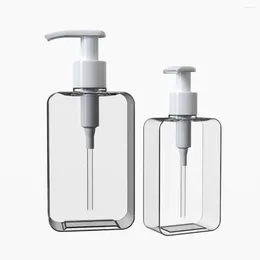 Storage Bottles 200ml 300ml Transparent Square Press Shampoo Bottle Black Frosted Petg Lotion