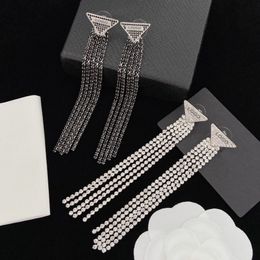 2023 new triangle chandelier earrings for women luxury designer party rhinestone Ear Studs fashion Jewellery holiday gifts310F