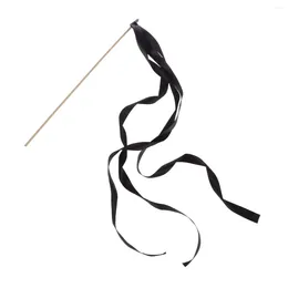 Party Decoration 20Pcs Ribbon Sticks Fairy Streamers Wands Wedding Favours Without Bell (Black)