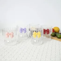 Wine Glasses Fruit Tea Lemonade Cup Transparent Glass Cups For Coffee Bow Tie Cute Mug Juice Water Of Cocktail Bar