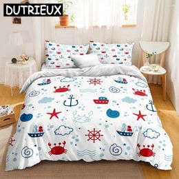 Bedding Sets Ocean Duvet Cover Set Girls Boys Cartoon Cute Sea Life All Size Dropshipper