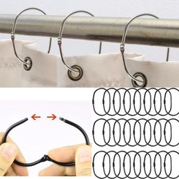 Shower Curtains 24Pcs/lot Home Metal Curtain Rings Hanging Hooks For Hold Draperies Improvement Tools