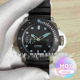 Фабрика роскошных часов продает 47 мм черный резиновый ремешок с черным лицом Super p Механические автоматические часы Модные мужские часы с оригинальными часами liu WR4H