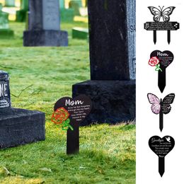 Garden Decorations Memorial Acrylic Grave Markers Cemetery Stake Plaque Decoration For Outdoors Yard