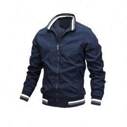 classic Solid Colour Men's Jacket Casual Sports Zipper Jacket Spring Fall Street Fi Men's Quality Top Slim-Fit Coat M-6XL z6KB#