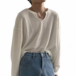 FI Lose Persality M T-shirts Sommer Koreanischen Stil Frauen männer Sweatshirt V-ausschnitt LG Hülse Persality T-shirt i7f3 #