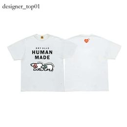 Human Make Japanese Trendy Brand Mens Designer T Shirts Loose Fitting with Sulfur Cotton Polar Bear Duck Cute Animal Letter Print Cotton Human Made Shirt 7943