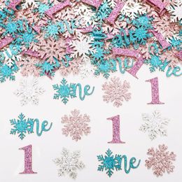 Party Decoration 200pcs Snowflake Winter Confetti Onederland 1st Birthday Decor One Baby Wonderland