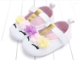 First Walkers Baby Girls Soft PU Leather Shoes Floral Sole Crib Cute Anti-slip Flat Walking For Spring Autumn