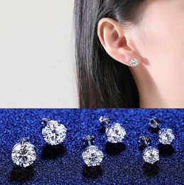 New Moissanite Stud Earrings S925 Sterling Silver Super Sparkling Luxury Earrings European Women Fashion Earrings Valentine's Day Gift Wedding Party Jewellery spc