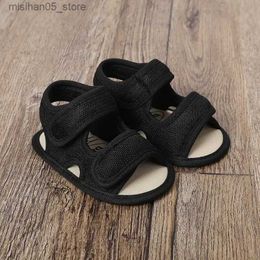 Sandals Summer Baby Shoes Boys Sandals Solid Soft Non slip Walking Shoes for Children Classic Beach Casual Sandals Q240328