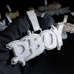 Custom Jewellery Iced Out Hiphop Letter Alphabet Name S Sier 10K 14K Gold Moissanite Diamond Pendant Necklace For Men