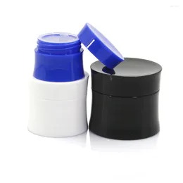 Storage Bottles 10pcs Plastic Black Container Cosmetics Cream Jar Empty Slim Waist Pot White Mask Jars Packaging Lotion Tin Box Blue 15g 30g