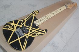 Double Shake 22 Grade Electric Guitar Black and Yellow Striped Body Maple Fingerboard Manufacturer Direct Sales