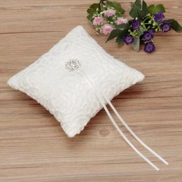 Party Decoration 1Pcs Top Quality Beautiful White Flower Shape With Flash Diamond Romantic Wedding Ring Pillow Cushion Home