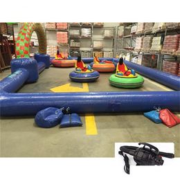 Tents And Shelters Airtight Pvc Inflatable Fence Line Amusement Bumper Car Arena Go Kart Track Race Bubble Park For Kids Indoor Ou295P Otub1