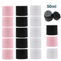 Lastoortsen 20pcs 50g Refillable Bottle Travel Face Cream Jar Cosmetic Box Empty Plastic Tight Waist Container Portable White Makeup Jar Pot