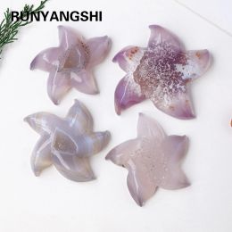Sculptures 1PC Natural Agate Cave Starfish Statue Crystal Cluster Crafts Healthy Decorative Gifts Room Decor Decoration
