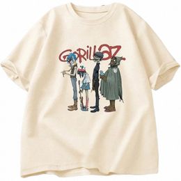 music Band Gorillaz PUNK ROCK T Shirt Men Women Summer 90s O-neck Cott Short Sleeve T-shirts Clothes Vintage Y2K Clothing Tee n75P#