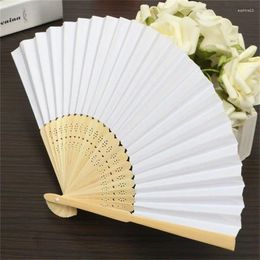 Decorative Figurines DIY Wedding Hand Fans 50 Pcs/lot White Portable Fan Gift For Guest Decoration Crafts Home Decor Garden