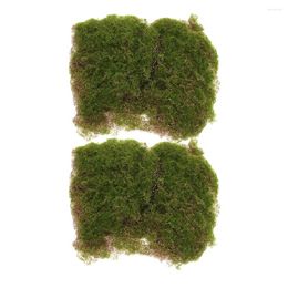 Decorative Flowers 2 Pcs Simulated Moss Block Home Decoration Artificial Lawn Rockery Decor Plastic Turf Mat Fake Sand Table Model